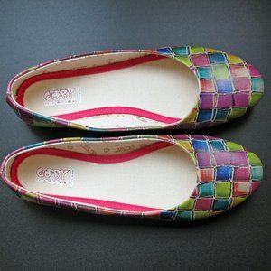 Goby Ballerina Flats in Colored Stones Pattern New